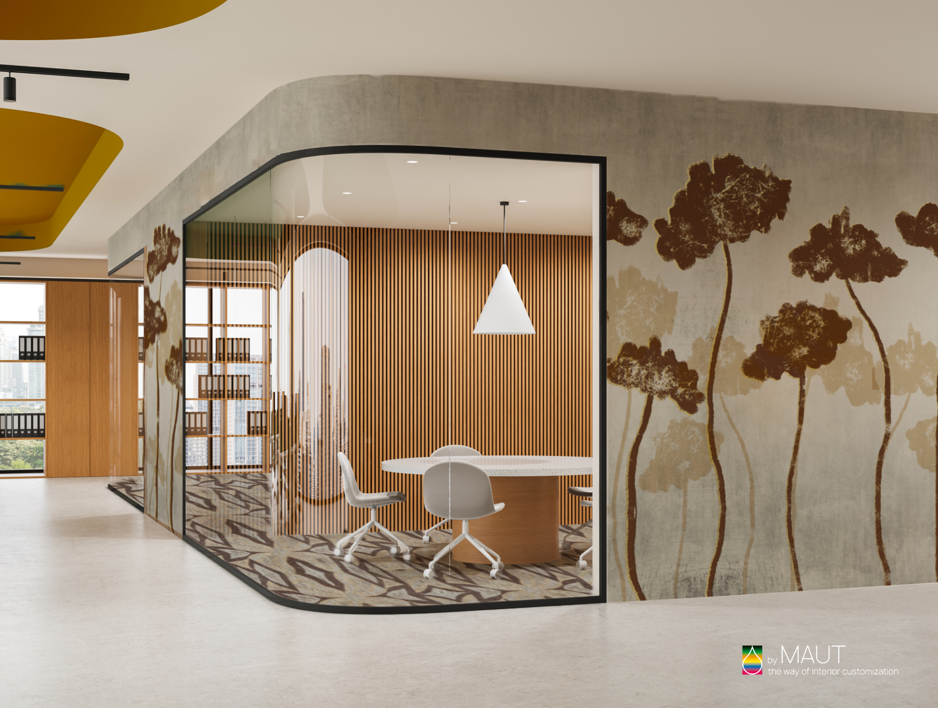 Wallpaper GLENN & Carpet Tiles KENT - by MAUT